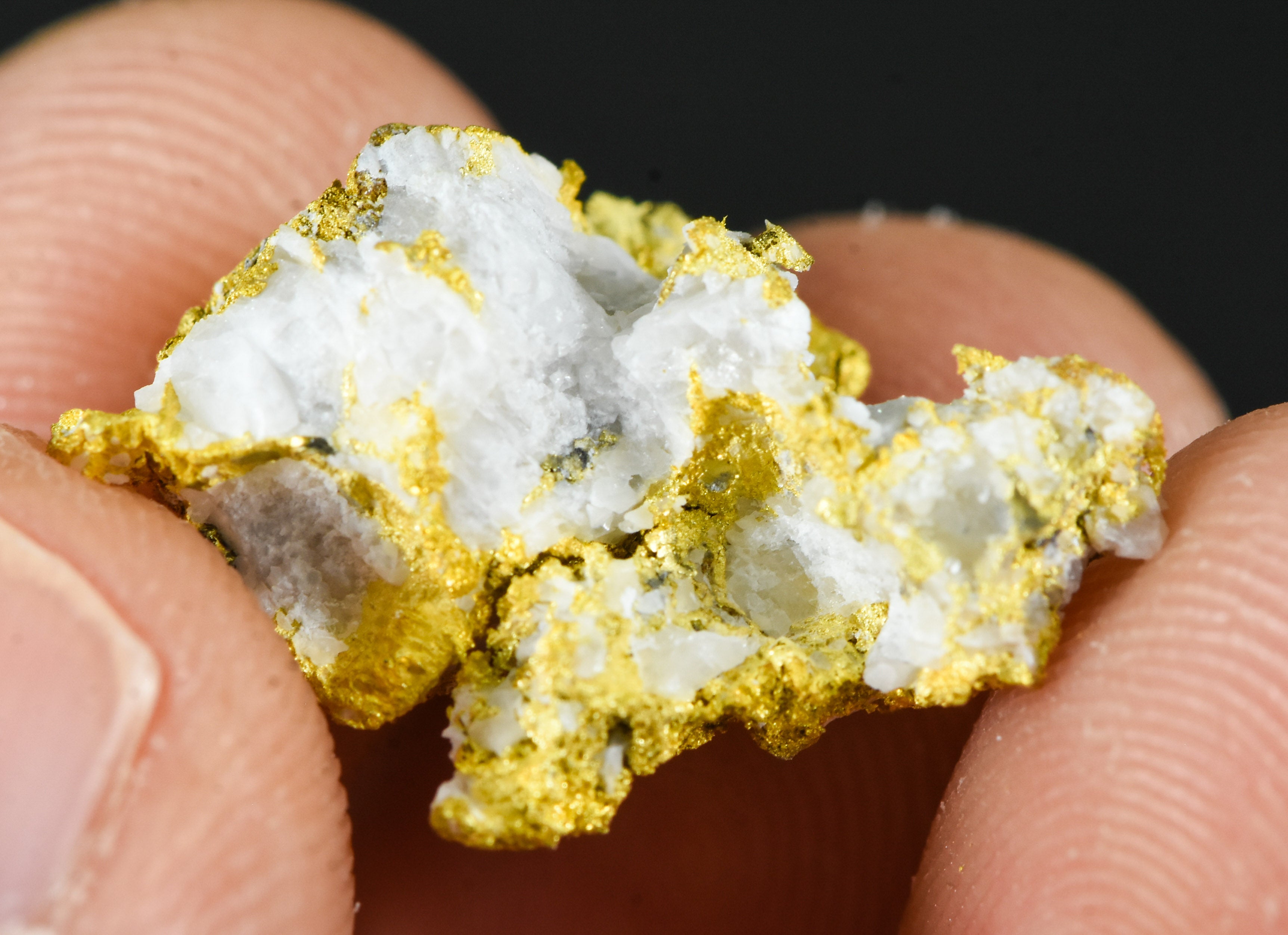 #OM-139-Crystalline Gold Nugget Specimen 8.49 Grams Oriental Mine Sierra County California Rare