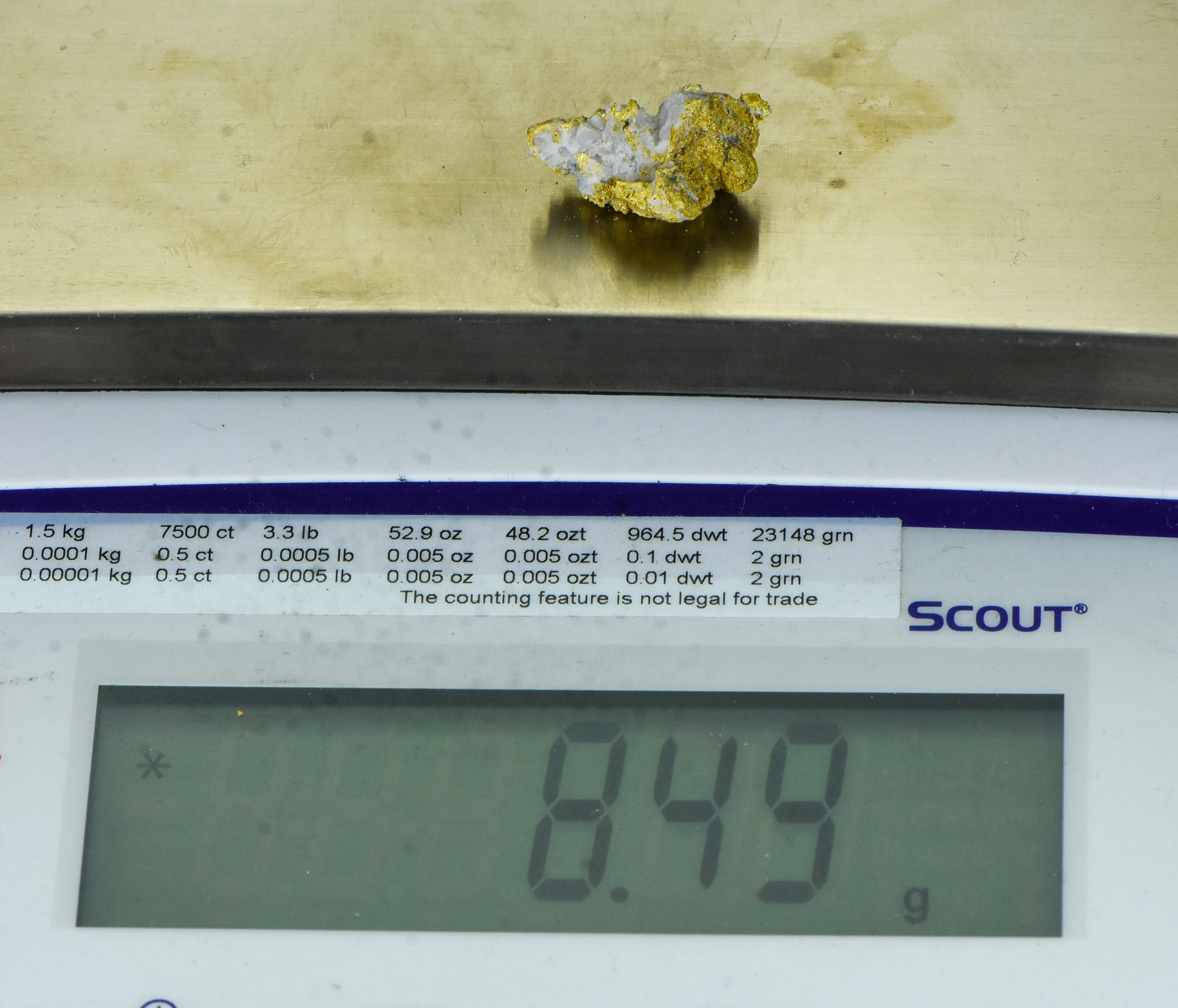 #OM-139-Crystalline Gold Nugget Specimen 8.49 Grams Oriental Mine Sierra County California Rare