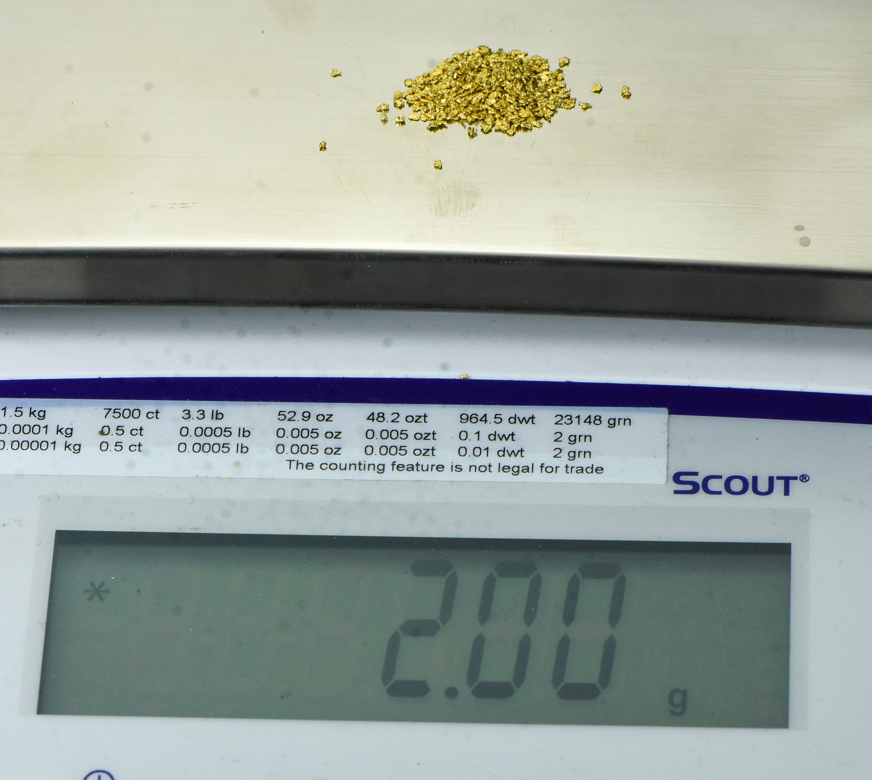Alaskan Yukon Gold Rush Nuggets #20 Mesh 2 Grams of Small Fines