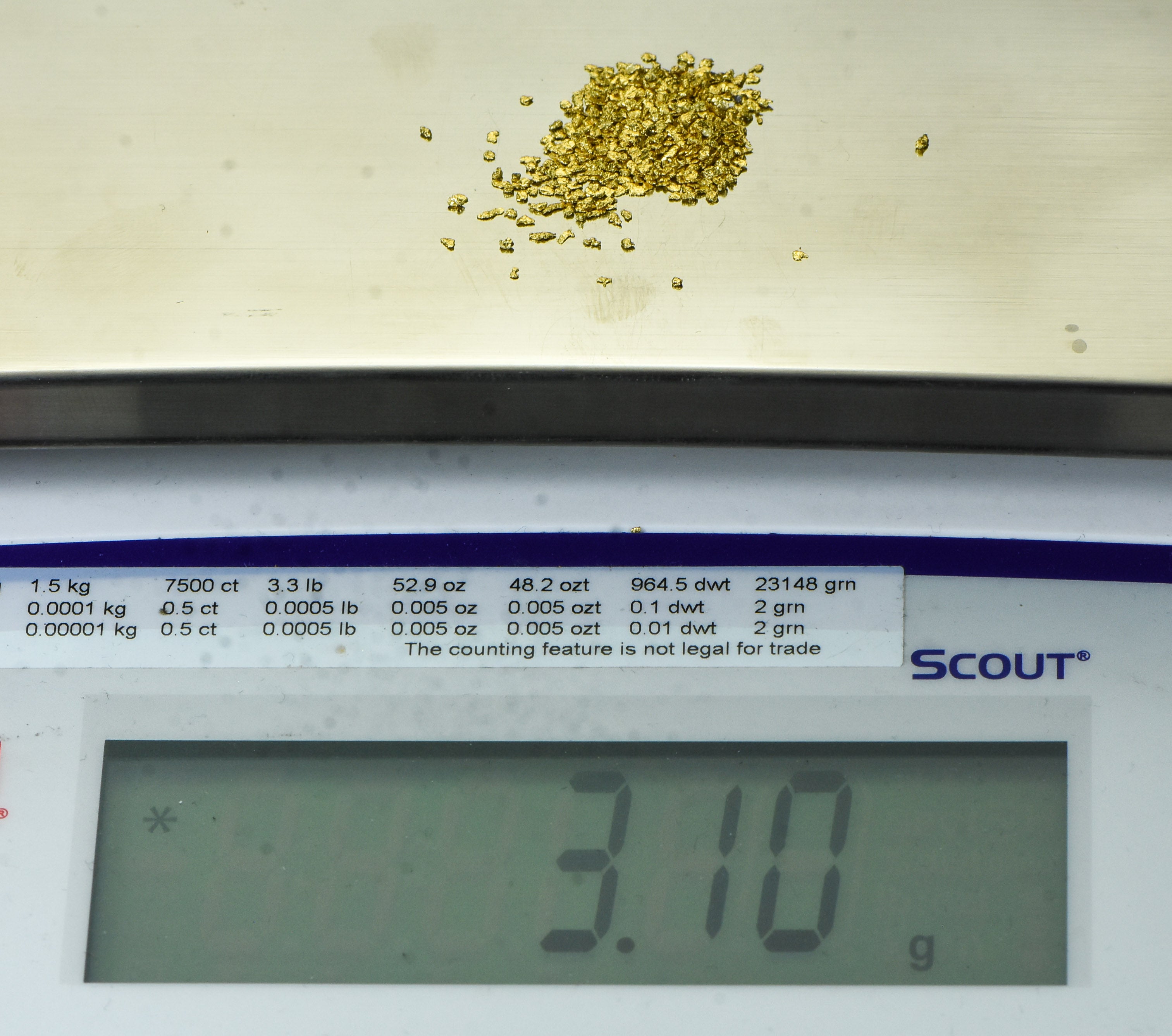 Alaskan Yukon Gold Rush Nuggets #20 Mesh 1/10 Troy Oz 3.1 Grams or 2 DWT
