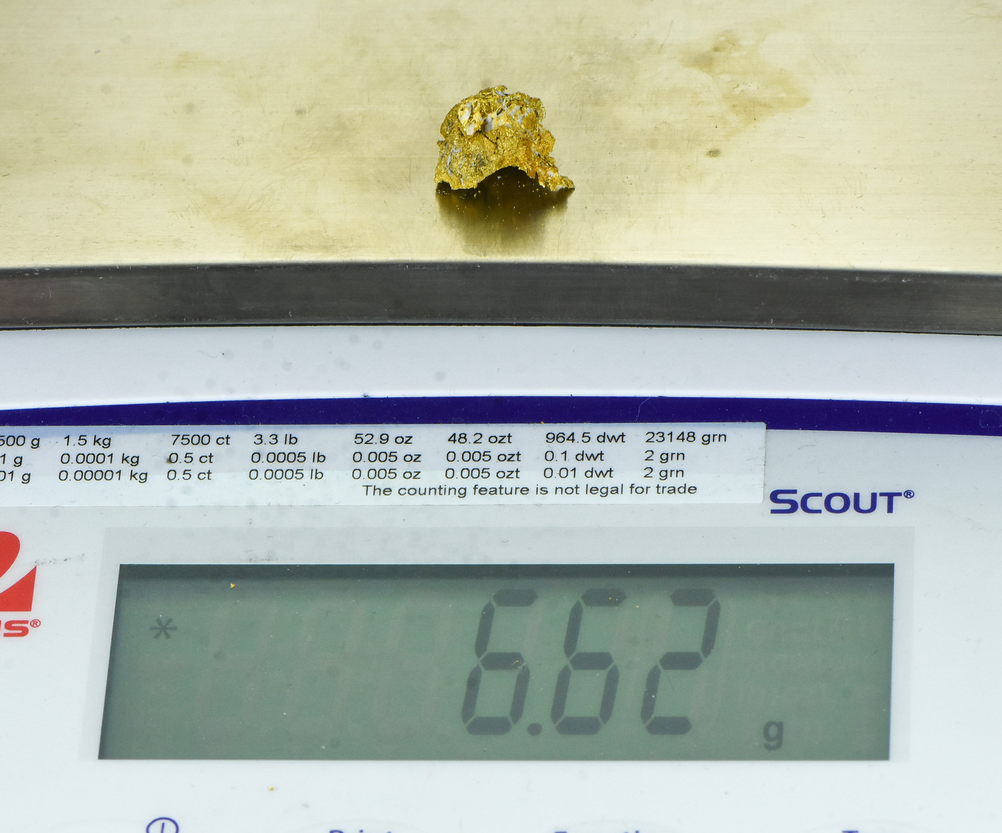 #OM-144-Crystalline Gold Nugget Specimen 6.62 Grams Oriental Mine Sierra County California Rare