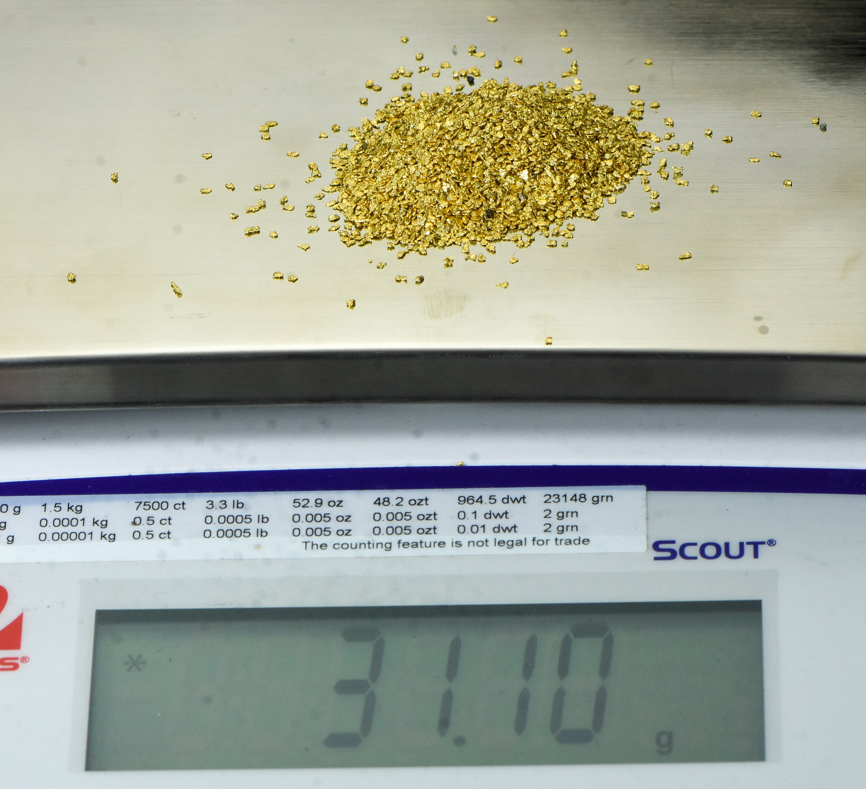 Alaskan Yukon Gold Rush Nuggets #20 Mesh 1 Troy Oz 31.1 Gram 20 DWT Authentic