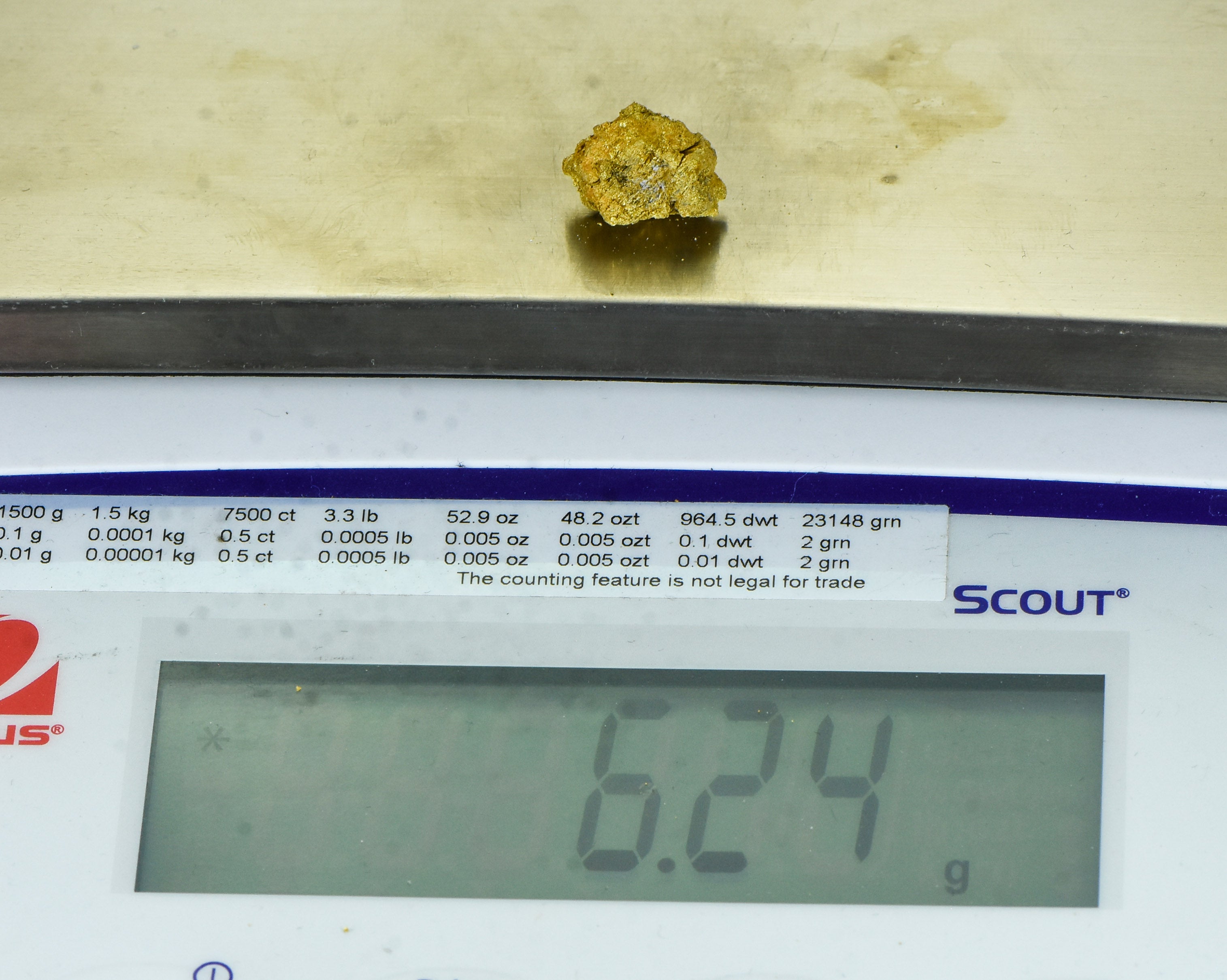 #OM-146-Crystalline Gold Nugget Specimen 6.24 Grams Oriental Mine Sierra County California Rare