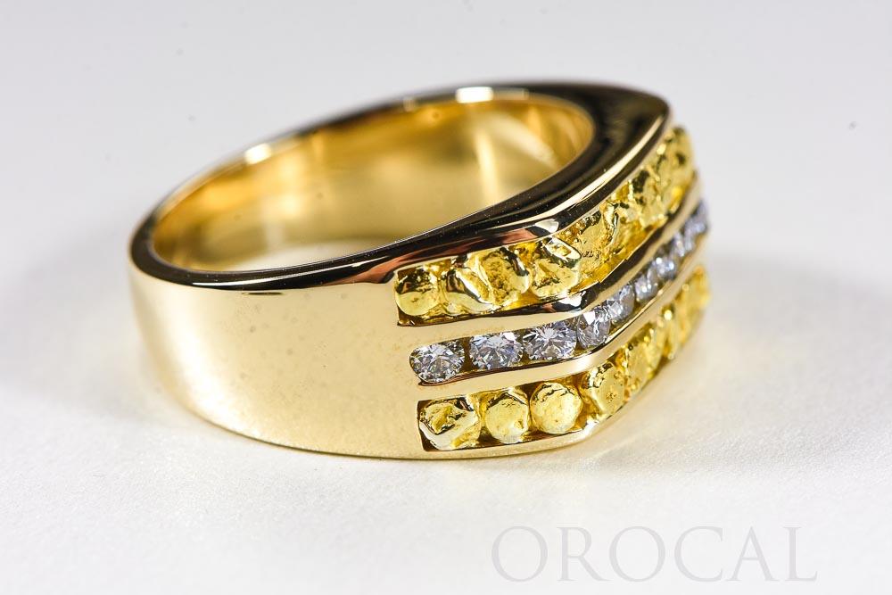 Gold Nugget Men's Ring "Orocal" RM1105DN Genuine Hand Crafted Jewelry - 14K Casting
