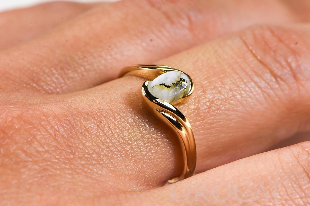 Gold Quartz Ladies Ring "Orocal" RLJ30Q Genuine Hand Crafted Jewelry - 14K Gold Casting