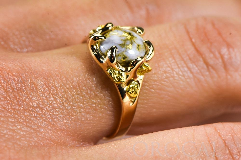 Gold Quartz Ladies Ring "Orocal" RL660Q Genuine Hand Crafted Jewelry - 14K Gold Casting