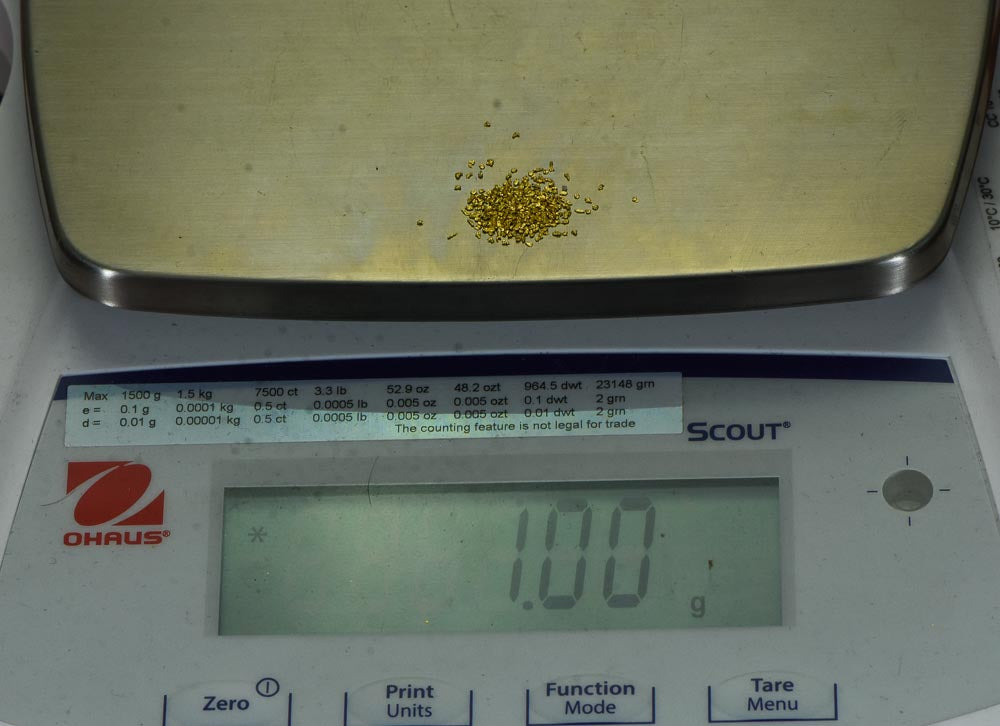 Sonora Gold Nuggets 1 Gram of #30 Mesh Gold Authentic Natural