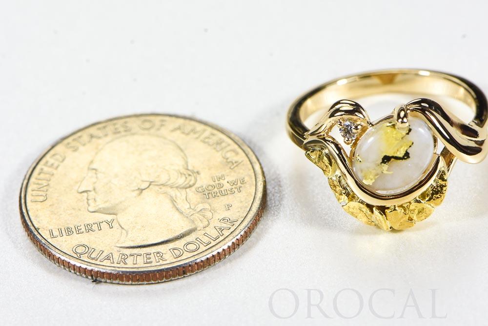 Gold Quartz Ladies Ring "Orocal" RL1137DNQ Genuine Hand Crafted Jewelry - 14K Gold Casting