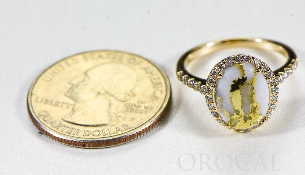 Gold Quartz Ladies Ring "Orocal" RL1109DQ Genuine Hand Crafted Jewelry - 14K Gold Casting