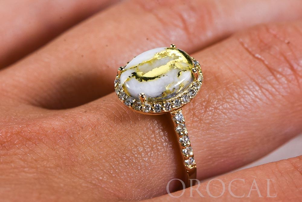 Gold Quartz Ladies Ring "Orocal" RL1109DQ Genuine Hand Crafted Jewelry - 14K Gold Casting