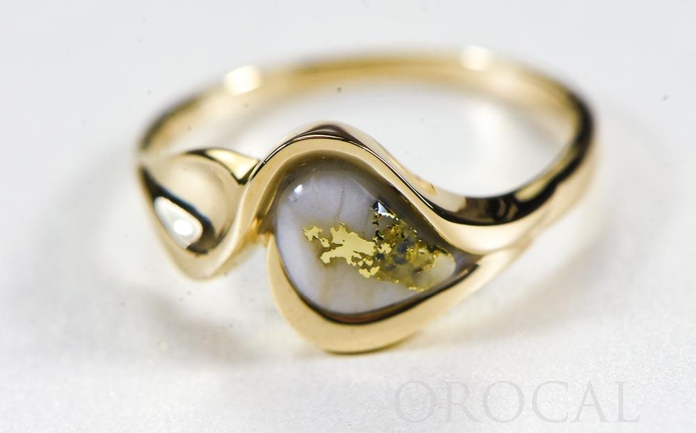 Gold Quartz Ladies Ring "Orocal" RL509Q Genuine Hand Crafted Jewelry - 14K Gold Casting