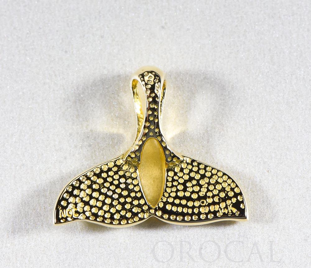 Gold Quartz Pendant Whales Tail "Orocal" PWT26NQX Genuine Hand Crafted Jewelry - 14K Gold Yellow Gold Casting