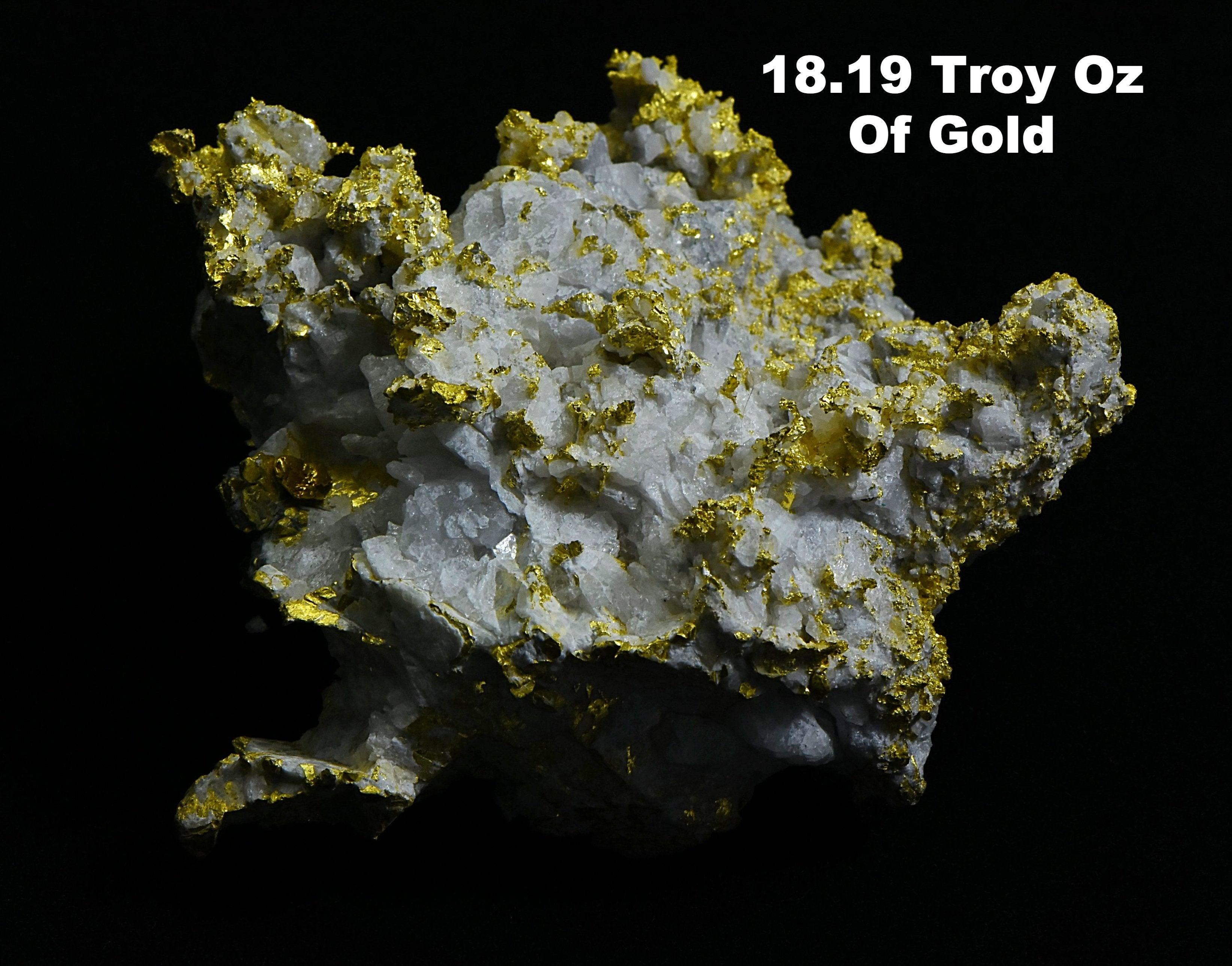 Large Gold Bearing Quartz Specimen Original 16-1 Mine California 696.42 Grams 22.379 OZ Genuine