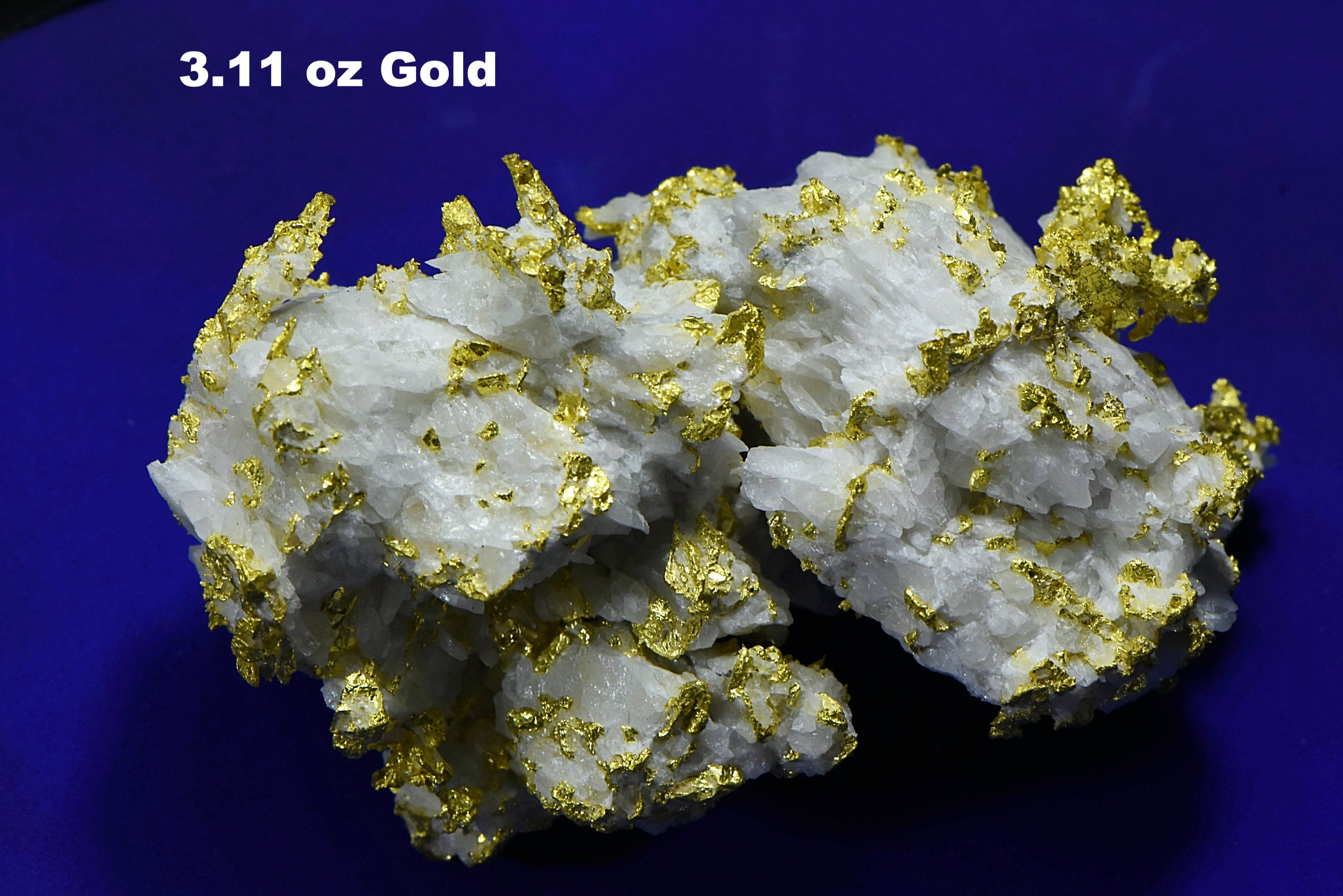 Large Gold Bearing Quartz Specimen Original 16-1 Mine California 150.53 Grams 4.84 OZ Genuine