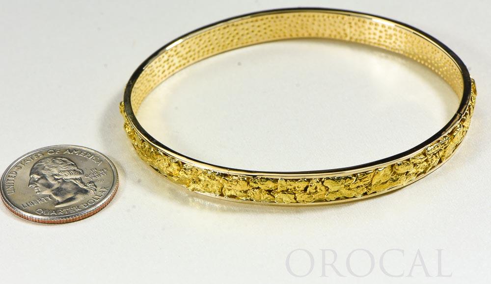 Gold Nugget Bracelet "Orocal" BB8MM Genuine Hand Crafted Jewelry - 14K Gold Casting