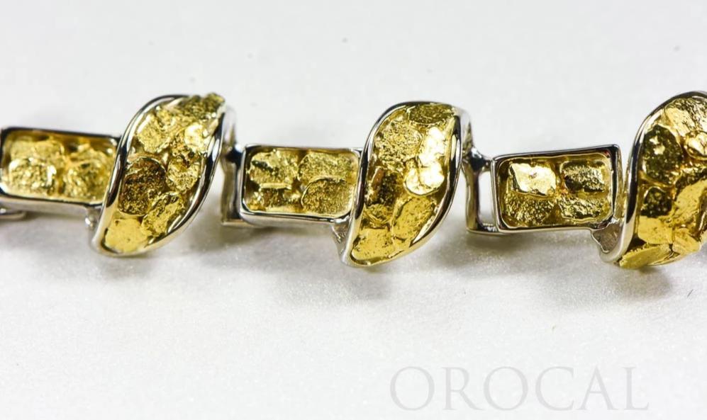 Gold Nugget Bracelet "Orocal" BJ1000N Genuine Hand Crafted Jewelry - 14K Gold Casting