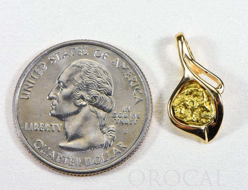 Gold Nugget Pendant "Orocal" PN390 Genuine Hand Crafted Jewelry - 14K Gold Casting