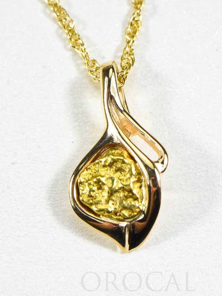 Gold Nugget Pendant "Orocal" PN390 Genuine Hand Crafted Jewelry - 14K Gold Casting