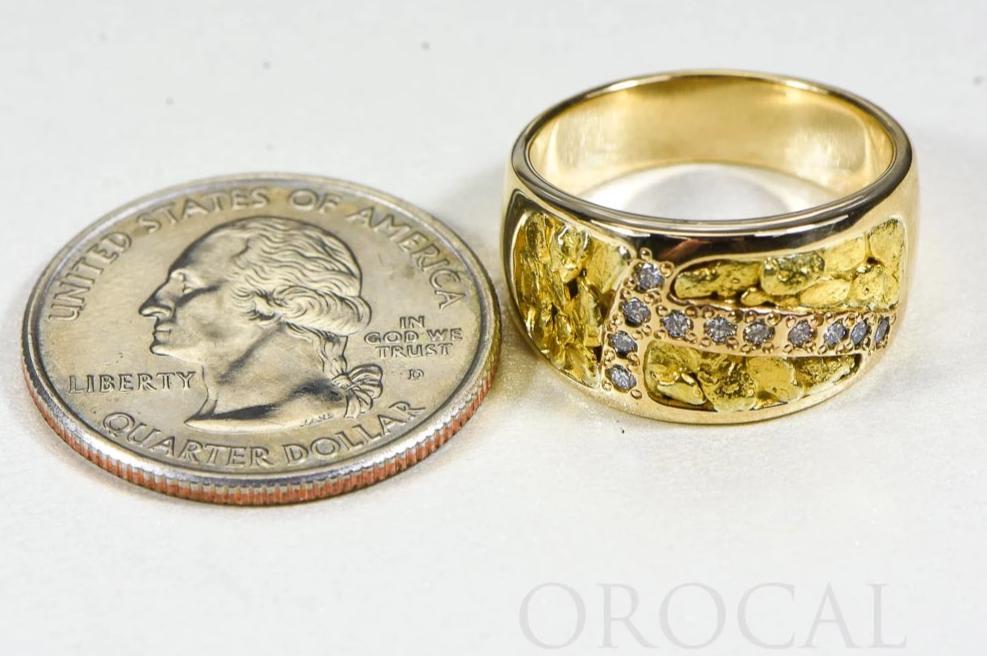 Gold Nugget Ladies Ring "Orocal" RL1114D22N Genuine Hand Crafted Jewelry - 14K Casting