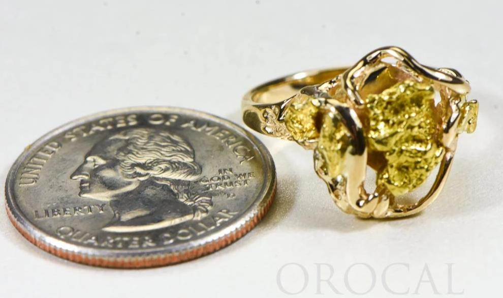 Gold Nugget Ladies Ring "Orocal" RL232 Genuine Hand Crafted Jewelry - 14K Casting