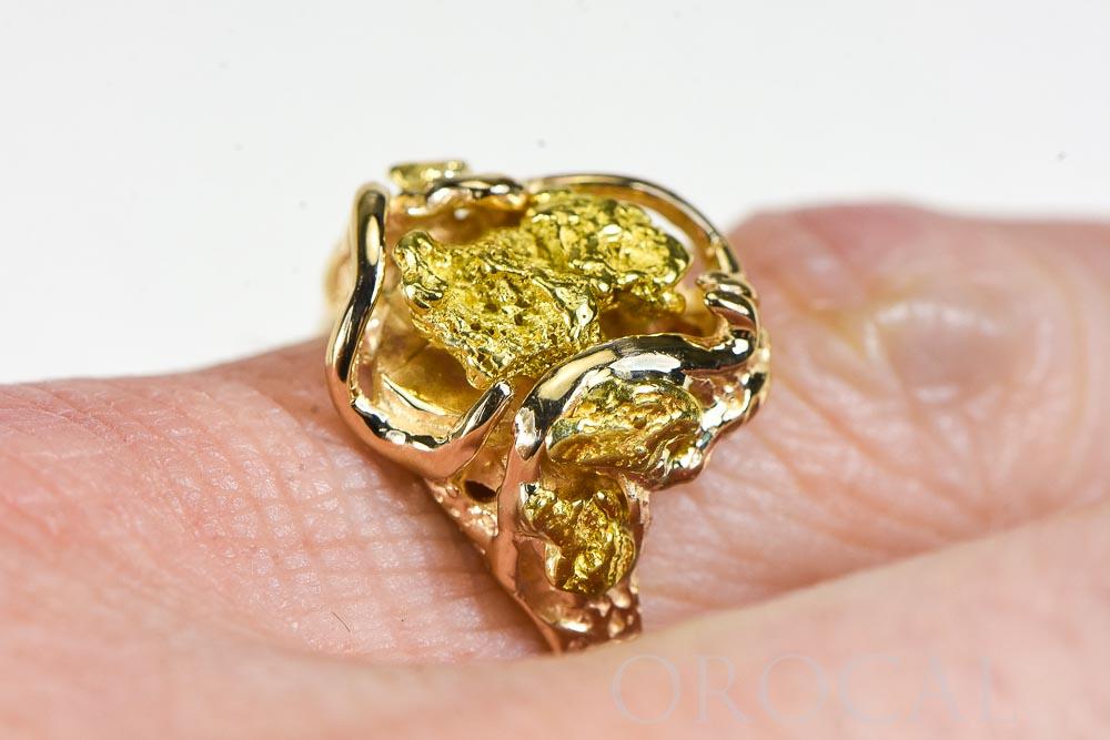 Gold Nugget Ladies Ring "Orocal" RL232 Genuine Hand Crafted Jewelry - 14K Casting