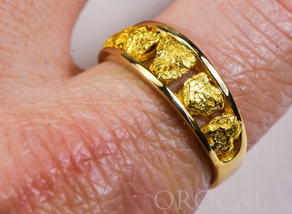 Gold Nugget Men's Ring "Orocal" RM125/8MM Genuine Hand Crafted Jewelry - 14K Casting