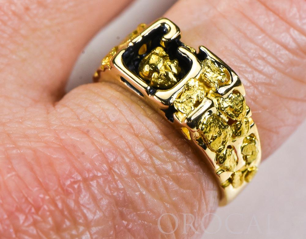 Gold Nugget Men's Ring "Orocal" RM176 Genuine Hand Crafted Jewelry - 14K Casting