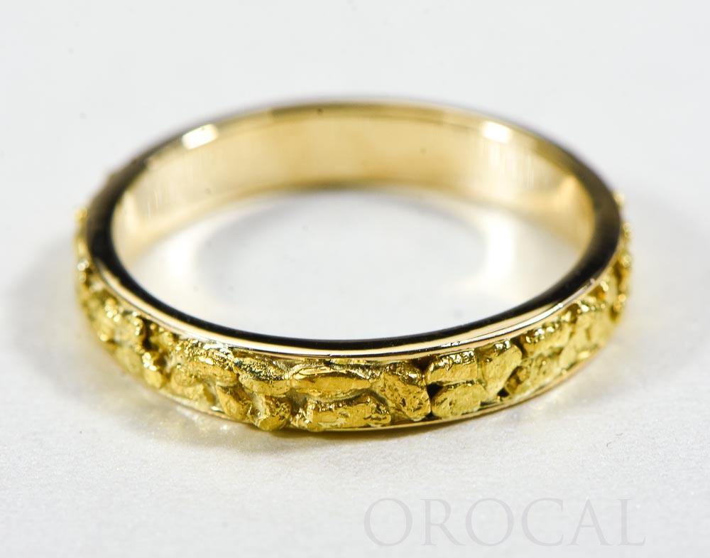 Gold Nugget Men's Ring "Orocal" RM4MM Genuine Hand Crafted Jewelry - 14K Casting