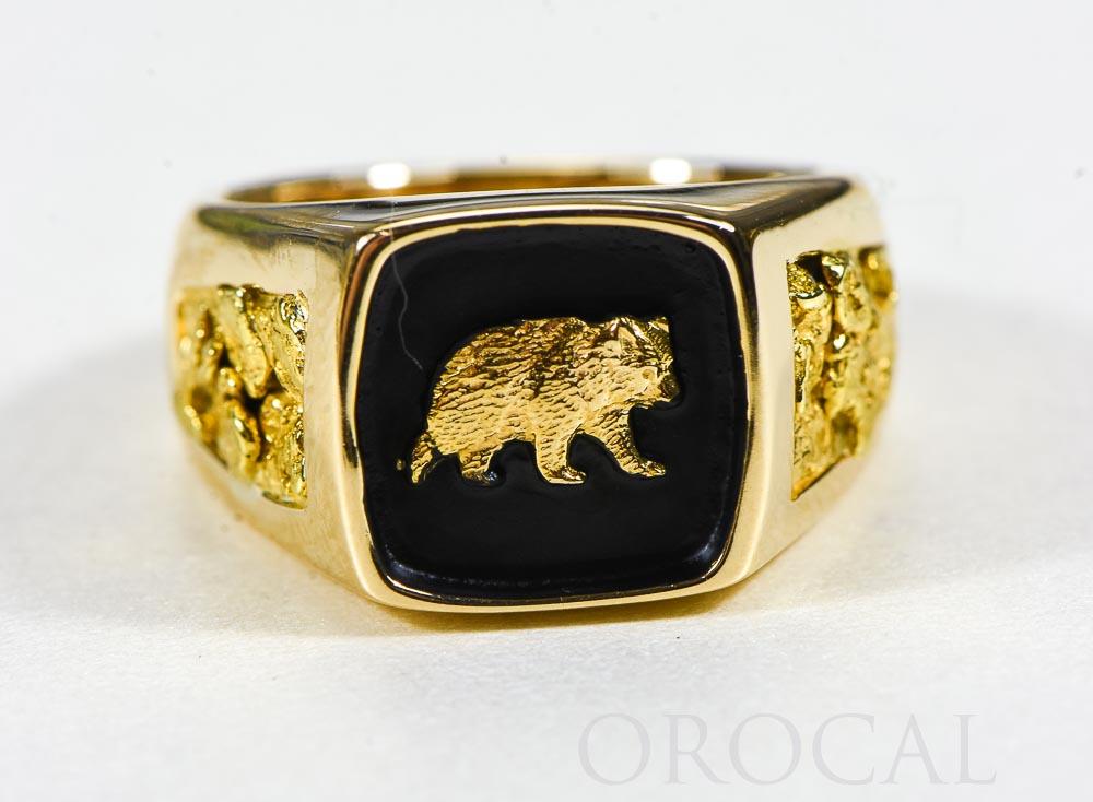 Gold Nugget Men's Ring "Orocal" RMAJ083 Genuine Hand Crafted Jewelry - 14K Casting