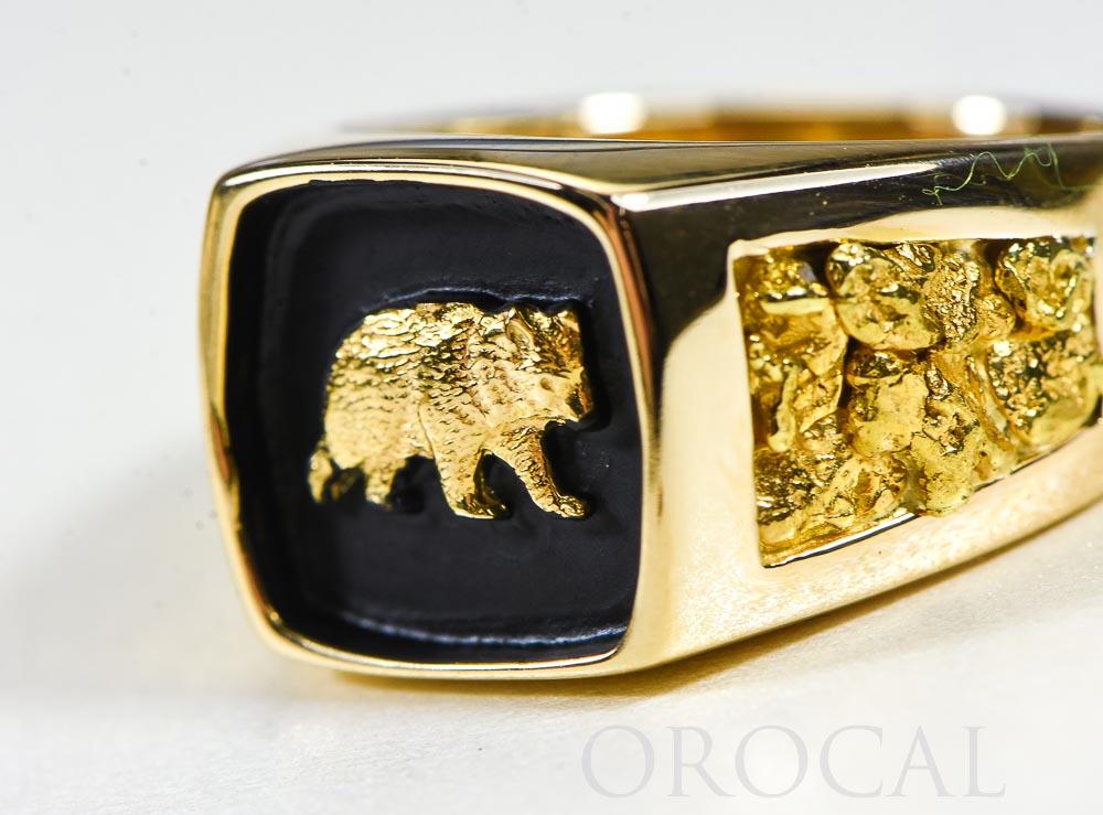 Gold Nugget Men's Ring "Orocal" RMAJ083 Genuine Hand Crafted Jewelry - 14K Casting