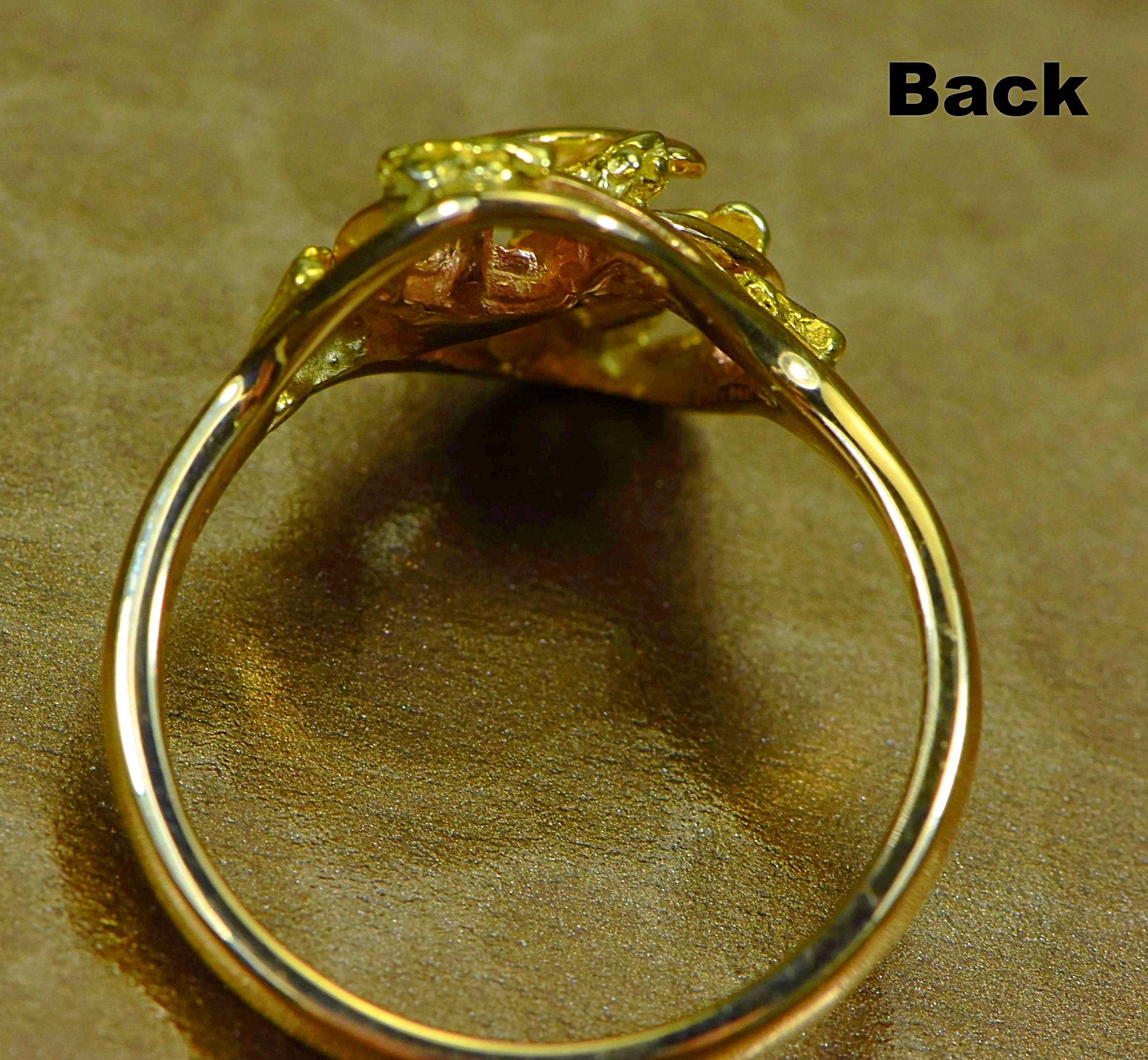 Gold Nugget Ladies Ring "Orocal" RL254 Genuine Hand Crafted Jewelry - 14K Casting