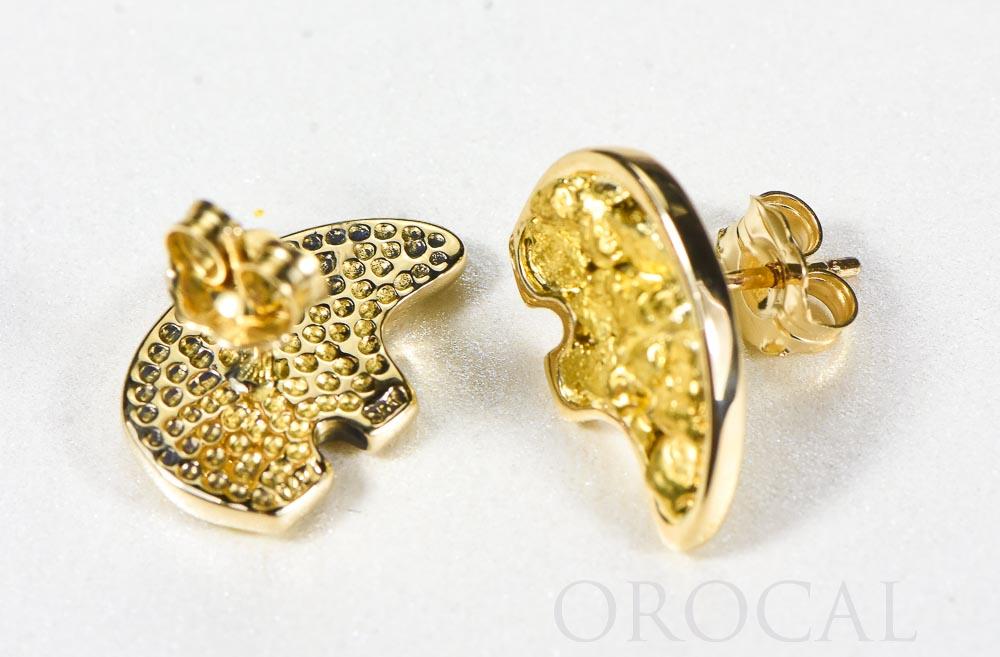 Gold Nugget Bear Earrings "Orocal" EBR1MOL Genuine Hand Crafted Jewelry - 14K Gold Casting