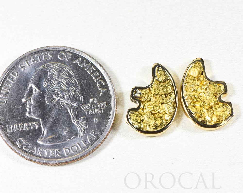 Gold Nugget Bear Earrings "Orocal" EBR1MOL Genuine Hand Crafted Jewelry - 14K Gold Casting