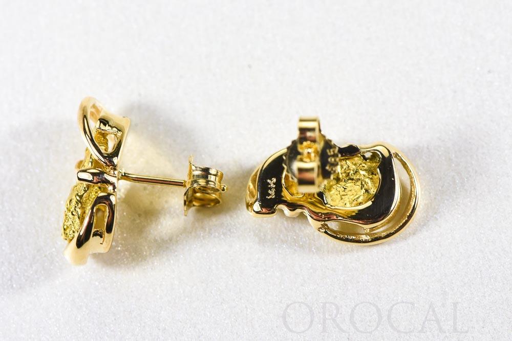 Gold Nugget Earrings "Orocal" EN784SN Genuine Hand Crafted Jewelry - 14K Gold Casting
