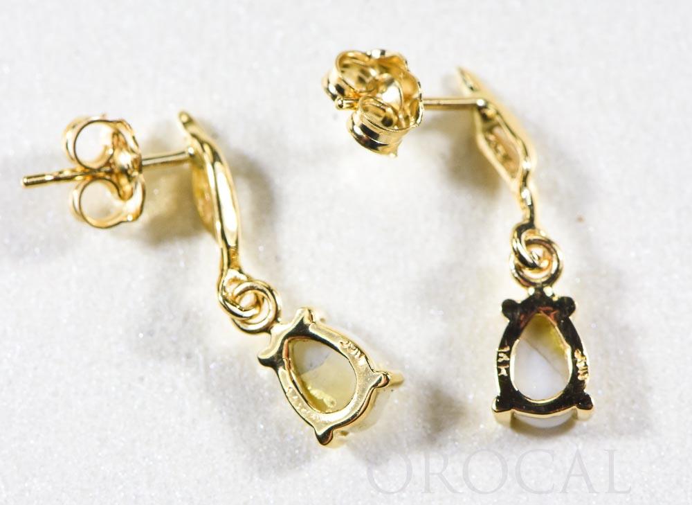 Gold Quartz Earrings "Orocal" EN570SQ Genuine Hand Crafted Jewelry - 14K Gold Yellow Gold Casting