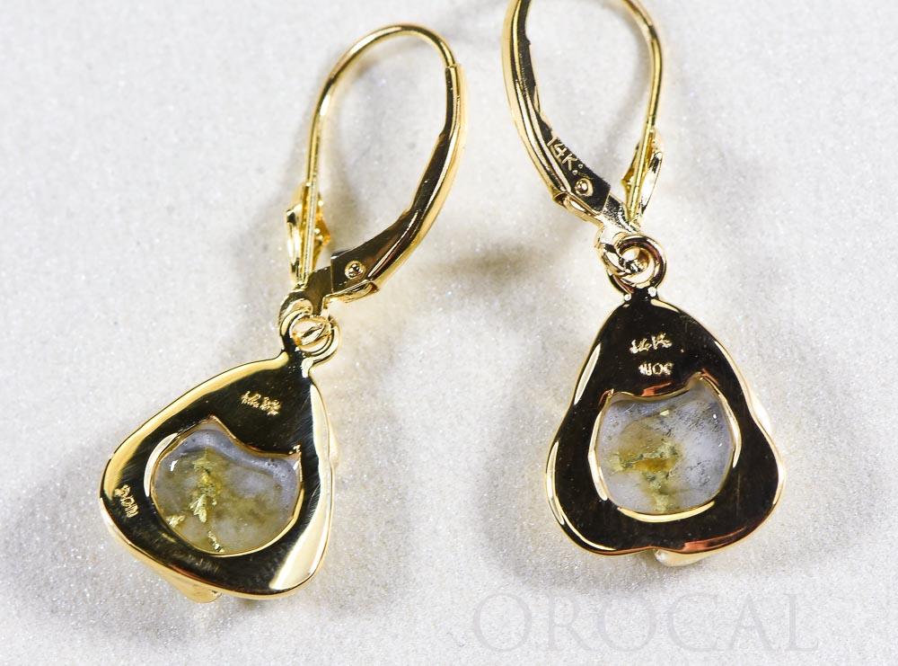 Gold Quartz Earrings "Orocal" ESC115XSQ/LB Genuine Hand Crafted Jewelry - 14K Gold Casting