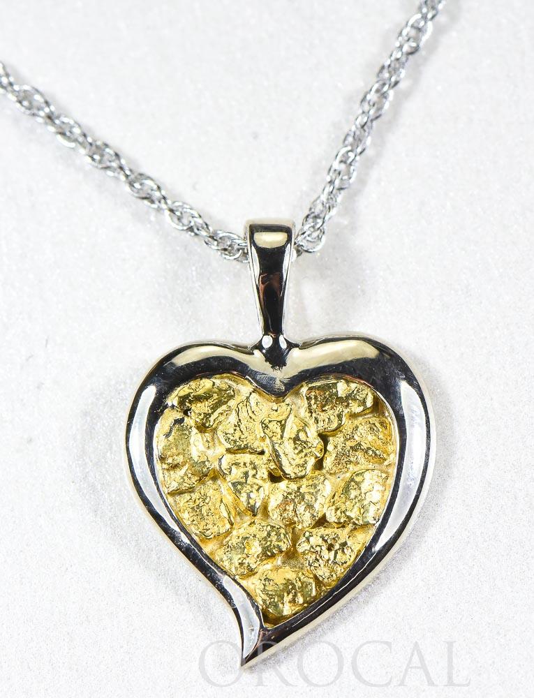 Gold Nugget Pendant "Orocal" PH12W Genuine Hand Crafted Jewelry - 14K Gold White Gold Casting