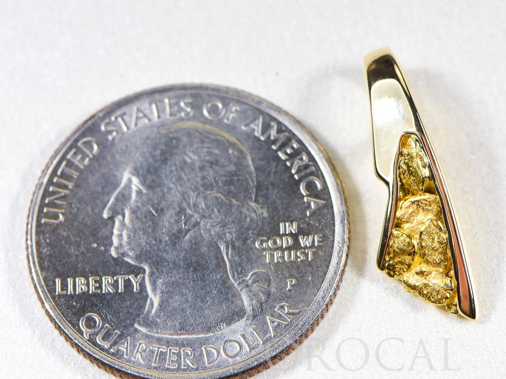 Gold Nugget Pendant "Orocal" PDL129NX Genuine Hand Crafted Jewelry - 14K Gold Yellow Gold Casting