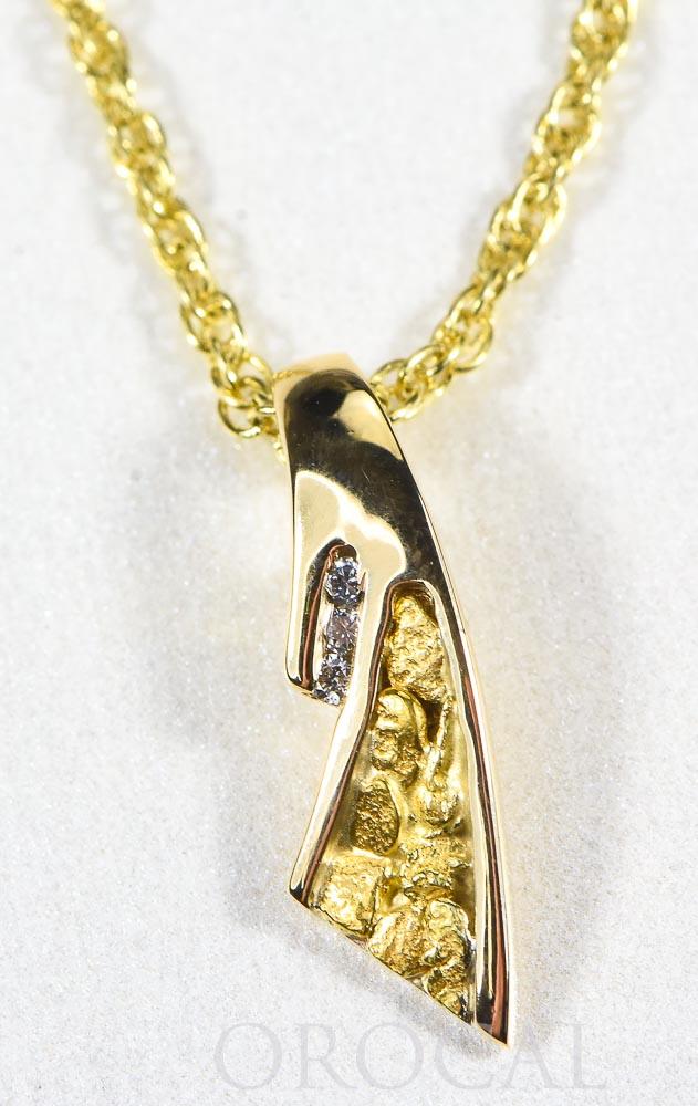 Gold Nugget Pendant "Orocal" PDL129D045NX Genuine Hand Crafted Jewelry - 14K Gold Yellow Gold Casting