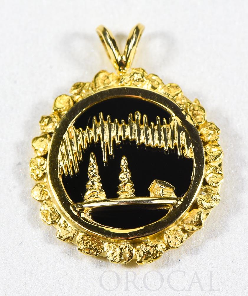 Gold Nugget Pendant "Orocal" PAJ029NBJ Genuine Hand Crafted Jewelry - 14K Gold Yellow Gold Casting