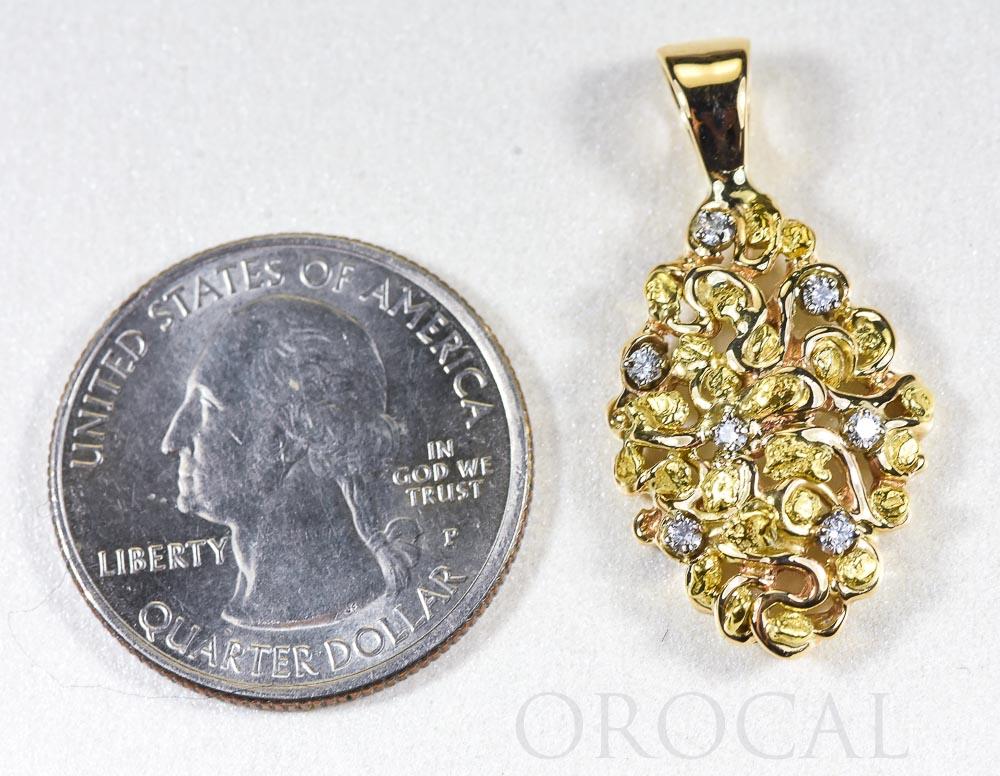 Gold Nugget Pendant "Orocal" PN239D14X Genuine Hand Crafted Jewelry - 14K Gold Yellow Gold Casting