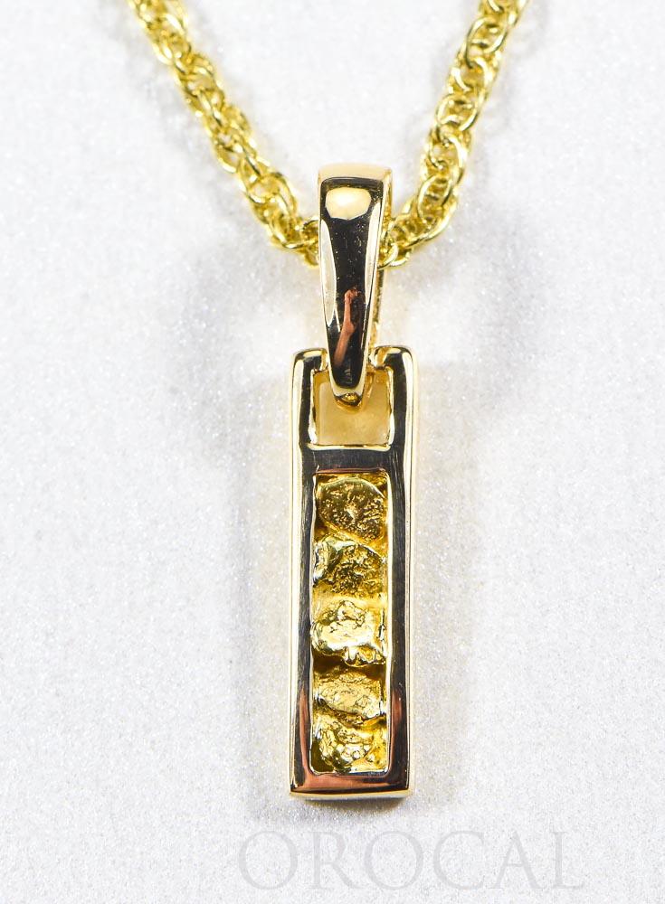 Gold Nugget Pendant "Orocal" PN1099N Genuine Hand Crafted Jewelry - 14K Gold Yellow Gold Casting