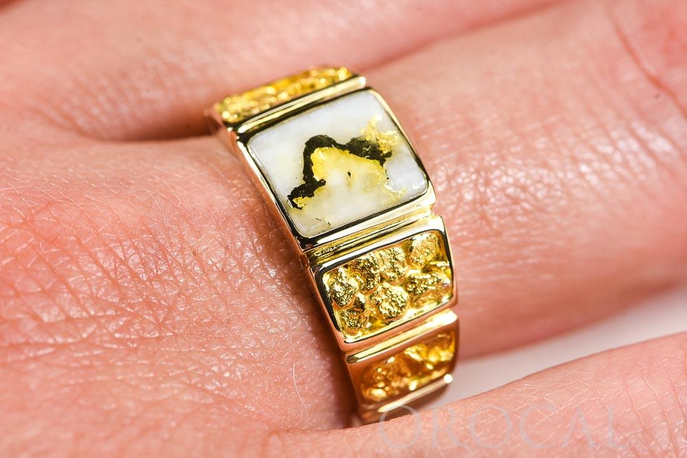 Gold Quartz Ladies Ring "Orocal" RL1046NQ Genuine Hand Crafted Jewelry - 14K Gold Casting