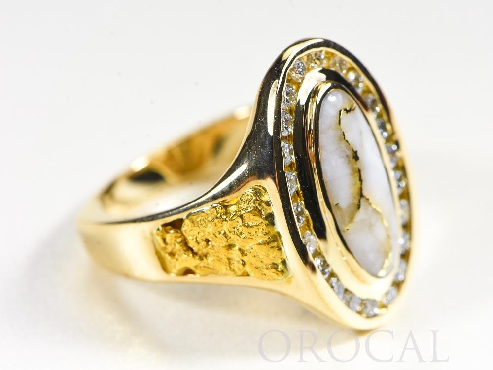 Gold Quartz Ladies Ring "Orocal" RL1049DQ Genuine Hand Crafted Jewelry - 14K Gold Casting