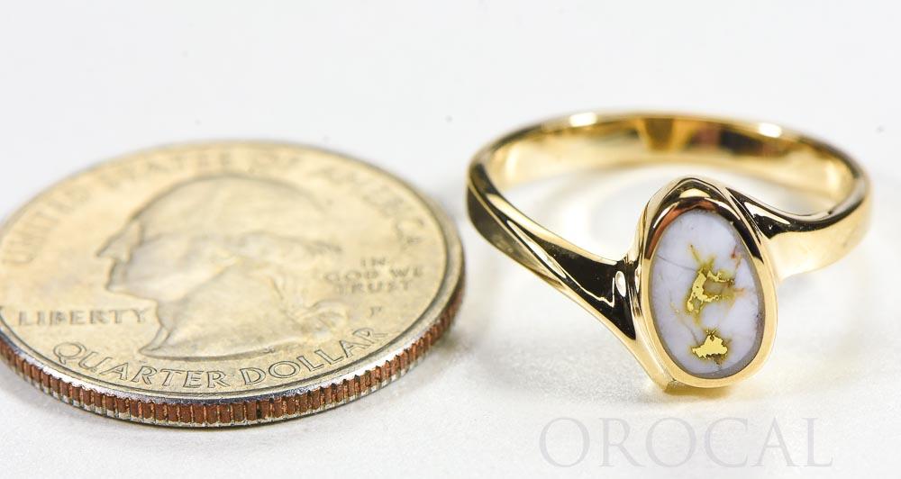 Gold Quartz Ladies Ring "Orocal" RL1027Q Genuine Hand Crafted Jewelry - 14K Gold Casting