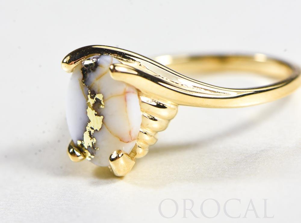 Gold Quartz Ladies Ring "Orocal" RL1010Q Genuine Hand Crafted Jewelry - 14K Gold Casting