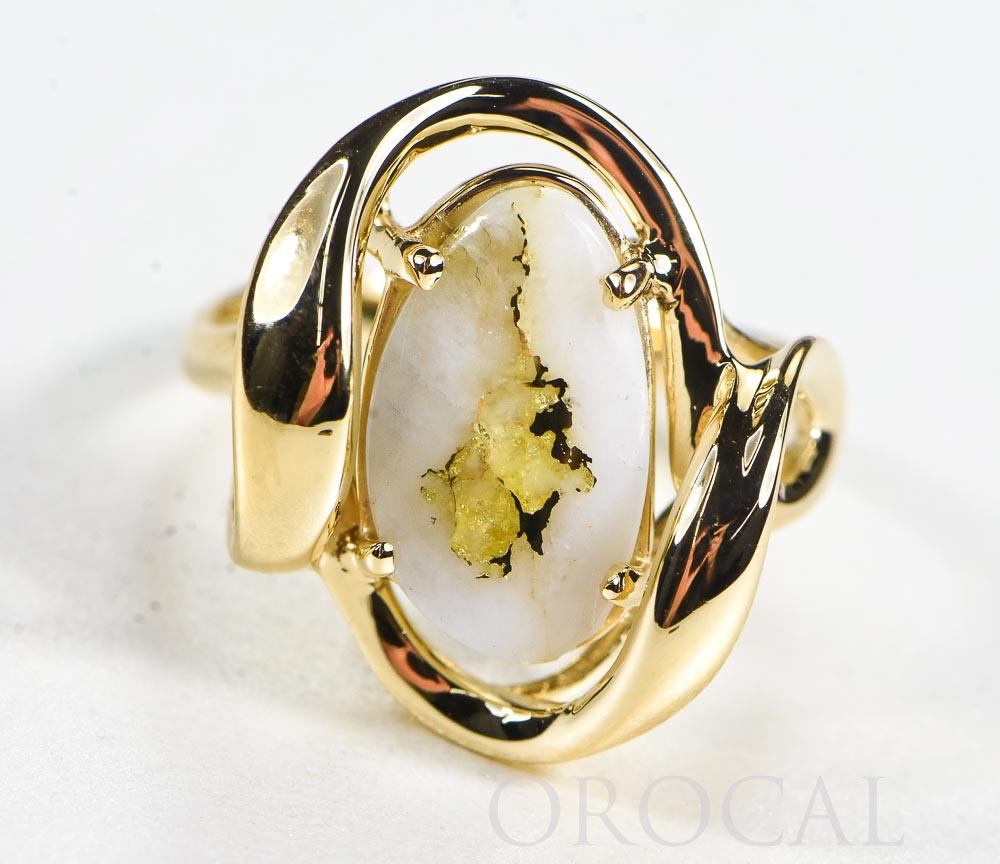 Gold Quartz Ladies Ring "Orocal" RL1028Q Genuine Hand Crafted Jewelry - 14K Gold Casting