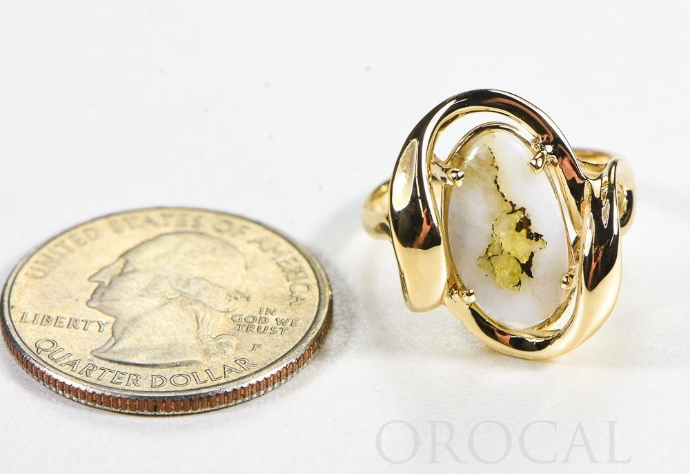 Gold Quartz Ladies Ring "Orocal" RL1028Q Genuine Hand Crafted Jewelry - 14K Gold Casting