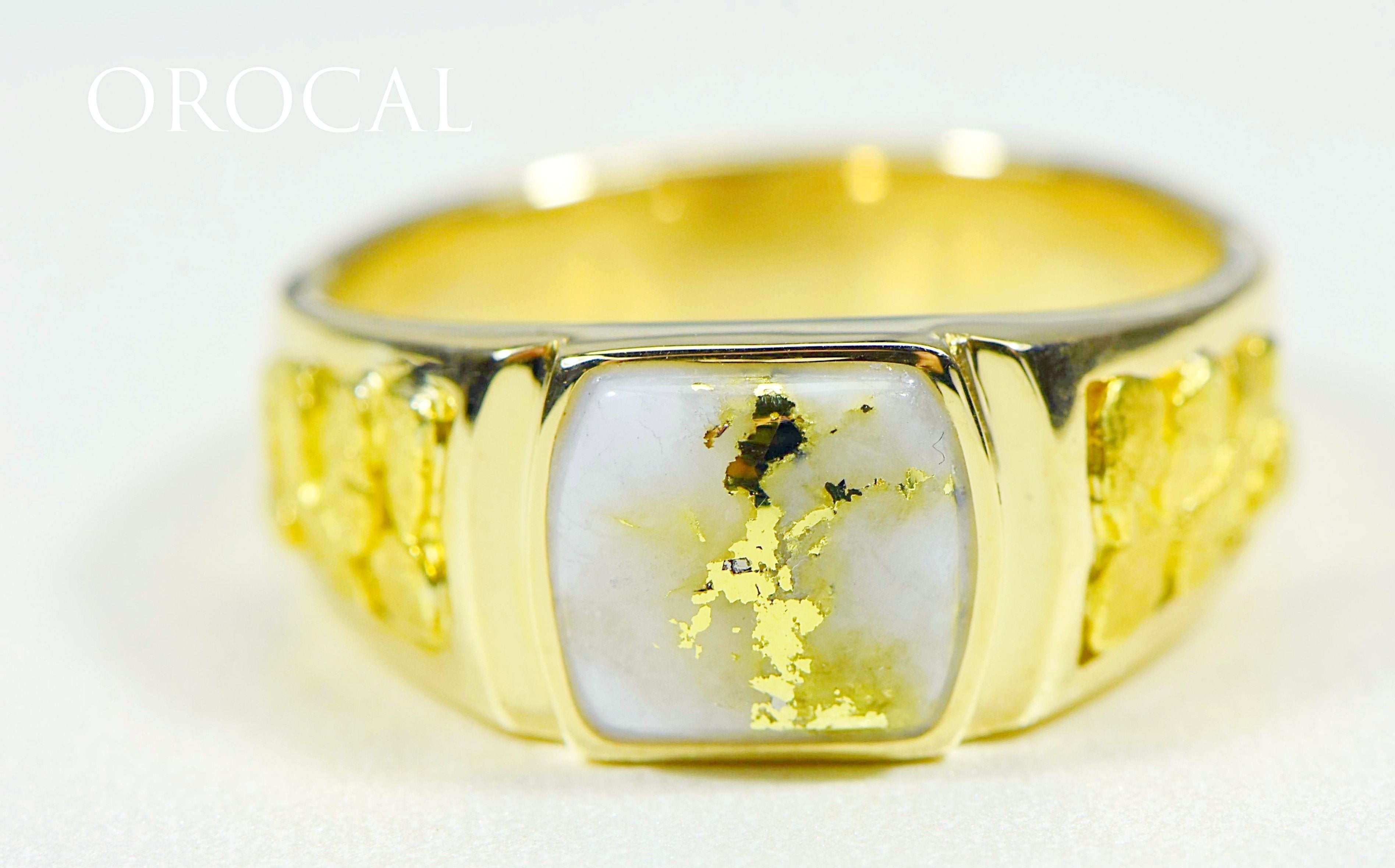 Gold Quartz Ring "Orocal" RLL1075NQ Genuine Hand Crafted Jewelry - 14K Gold Casting