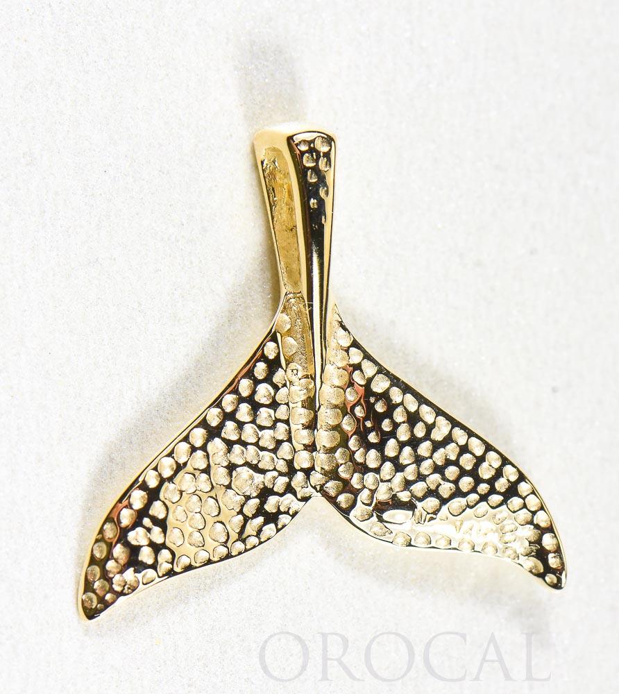 Gold Quartz Pendant Whales Tail "Orocal" PWT43LQ Genuine Hand Crafted Jewelry - 14K Gold Yellow Gold Casting